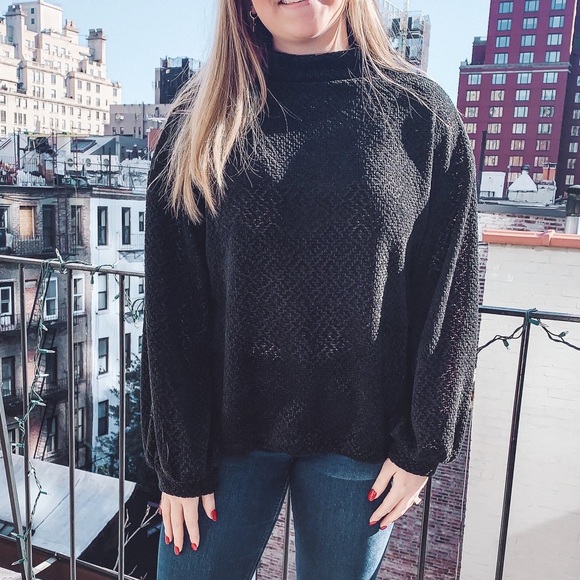 NWT Black Mock Neck Top